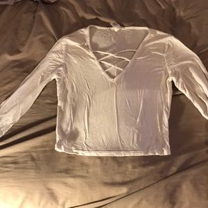 White long sleeve crop top